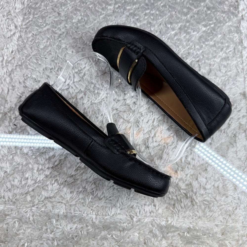 Calvin Klein Black Loafers Women's 7 Leonie Slip On Dress Shoes Casual Preppy - Picture 5 of 10